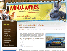 Tablet Screenshot of animalanticsparties.co.uk